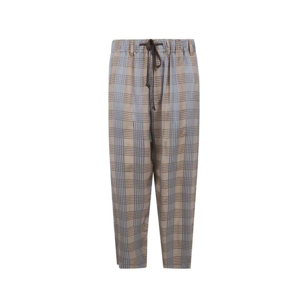 Uma Wang Men Tartan Drawstring Trousers